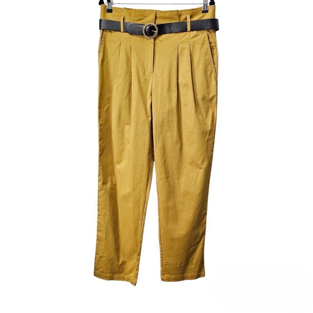Opheia Roe Pleaded Front Ankle Cotton Trouser Pants